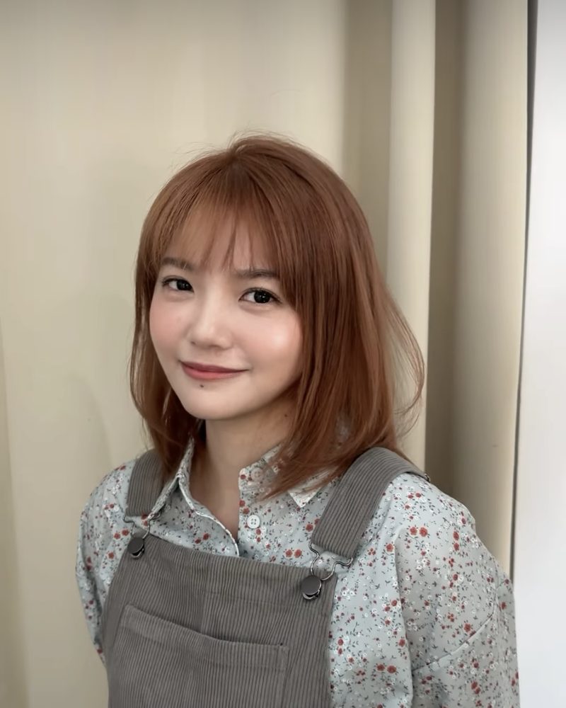 台北剪髮推薦 蜜橘棕色鎖骨短髮作品